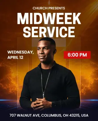 Midweek Church Service Event Poster Template