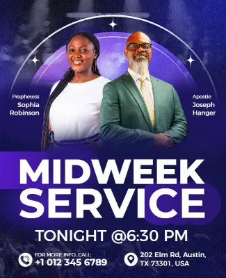 Midweek Church Service Tonight Event Flyer Template