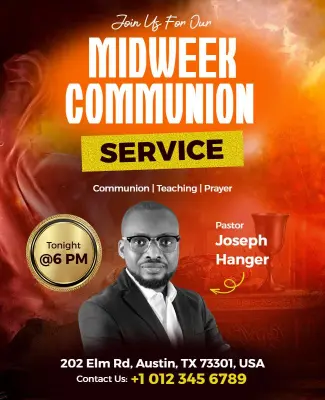 Midweek Communion Church Service Flyer Template