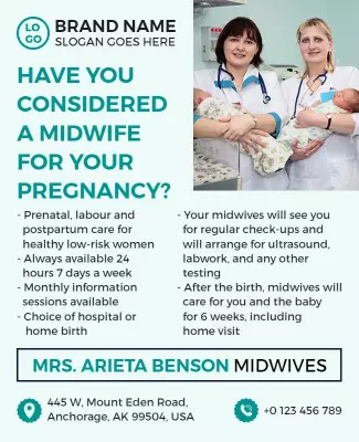 Midwife Pregnancy Care Services Flyer Template