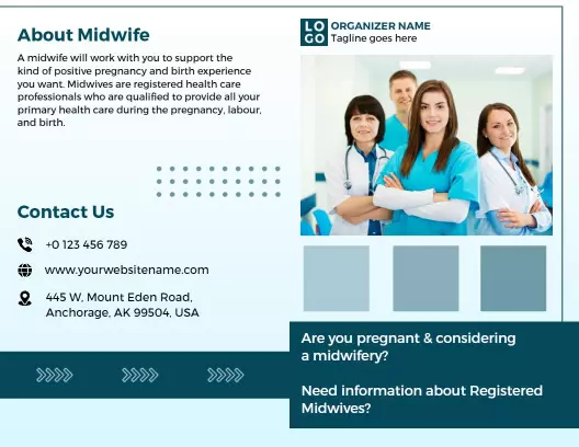 Midwifery Care Principles and Services HealthCare Brochure Template