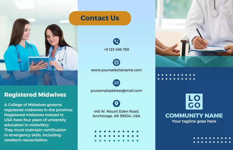 Midwifery Care Services and Support Information Brochure Template