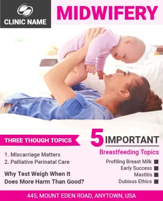 Midwifery Clinic Breastfeeding Awareness Flyer Template