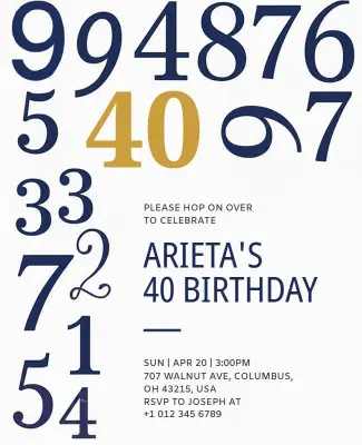 Milestone Birthday Party Celebration Invitation Flyer Template