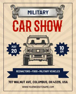 Military Car Show Event Flyer Template
