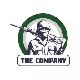Military Mining Worker Design Showcasing Resource Extraction Logo Template