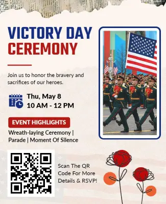 Military Parade Theme Victory Day Ceremony Flyer Template