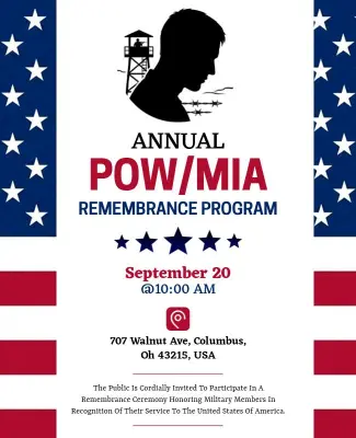 Military Pow/mia Remembrance Program Event Flyer Template