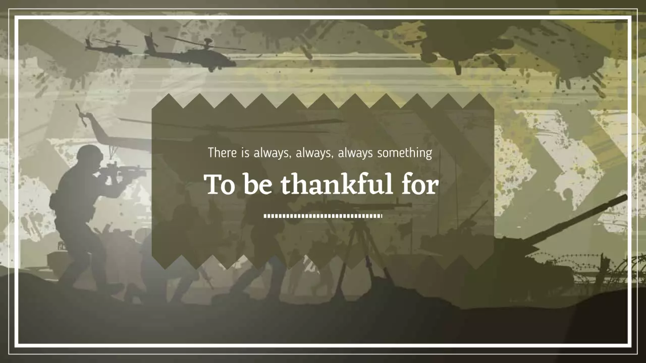 Military-Themed Gratitude Message on Earthy Colors YouTube Banner Template