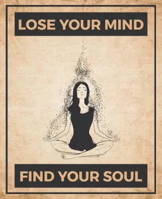 Mindful Meditation Inspirational Quote Art Poster Template