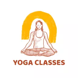 Mindfulness and Peaceful Meditation in Yoga Classes Sketch Logo Template