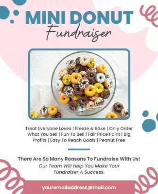 Mini Donut Fundraiser Event Poster Template
