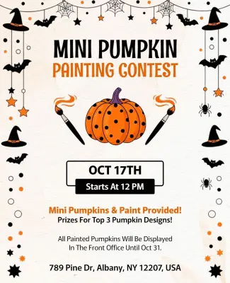 Mini Pumpkin Painting Contest Event Flyer Template