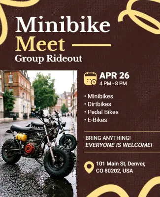 Minibike Meet Group Rideout Event Flyer Template