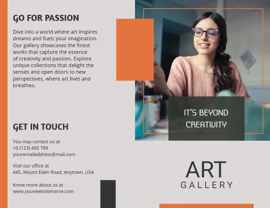 Minimalist Art Gallery Showcase and Contact Brochure Template