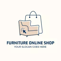 Minimalist Beige Furniture Design for Online Shop Logo Template