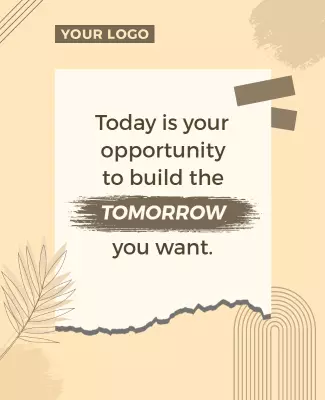 Minimalist Beige Inspirational Motivational Quote Poster Template