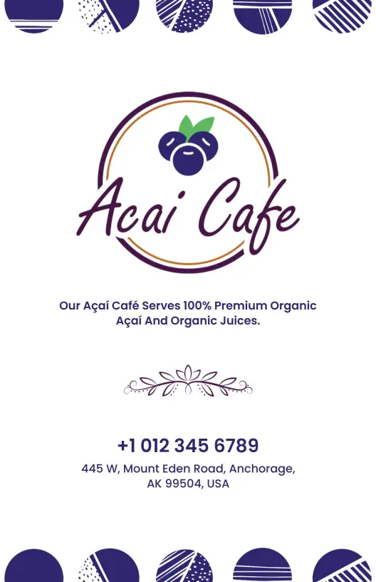 Minimalist Berry-Themed Acai Bowls Menu Template