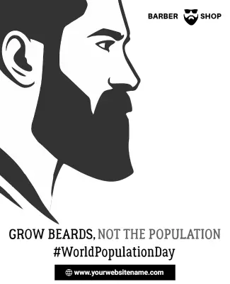 Minimalist Black and White Beard Care Promotion Poster Template