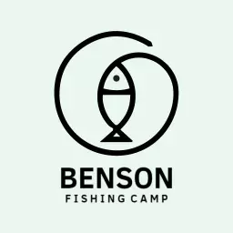 Minimalist Black and White Design for Fishing Camp Logo Template