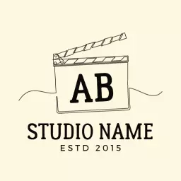 Minimalist Black and White Film Studio Line Art Logo Template