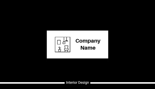 Minimalist Black and White Interior Design Business Card Template