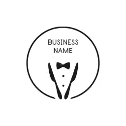 Minimalist Black Circle Design with Formal Attire Logo Template