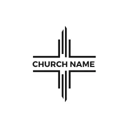 Minimalist Black Cross Design Representing Church Values Logo Template