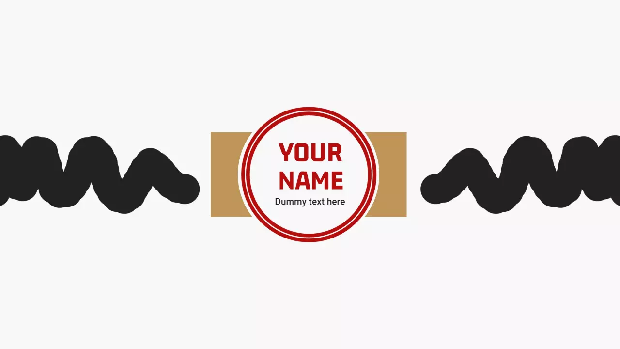 Minimalist Black Wave Design with Bold Red Accent YouTube Banner Template
