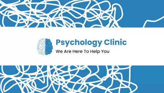 Minimalist Blue Psychology Clinic Visiting Card Template