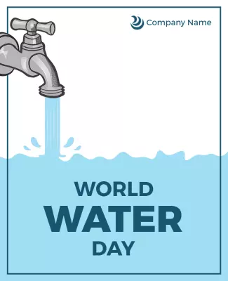 Minimalist Blue World Water Day Awareness Poster Template