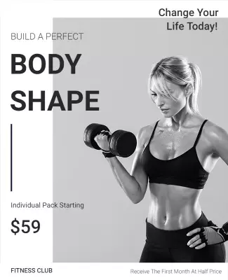 Minimalist Body Shape Flyer Template