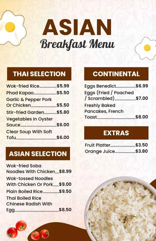 Minimalist Brown and White Asian Menu Template