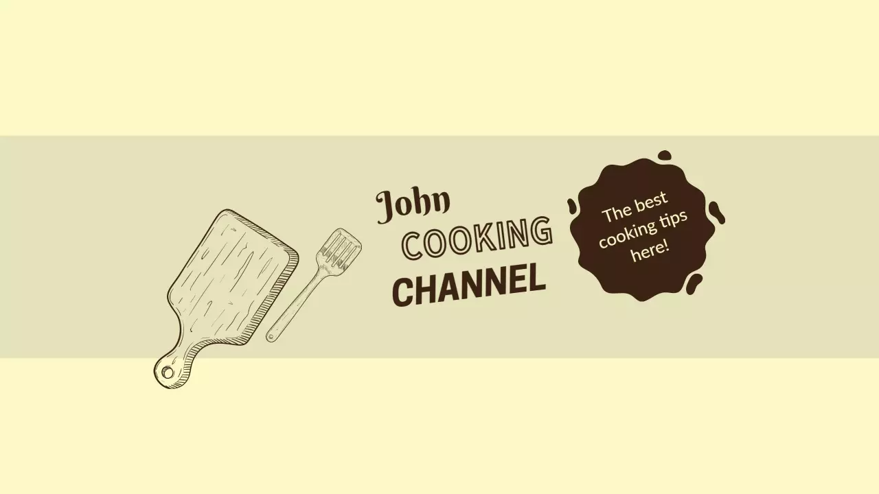 Minimalist Cooking Tools with Warm Beige Background YouTube Banner Template