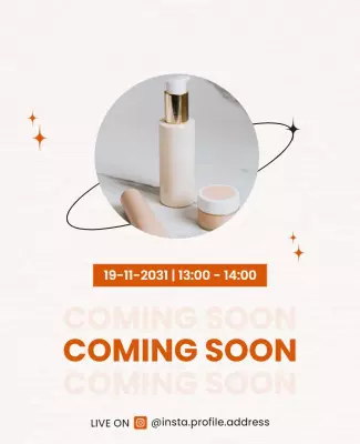 Minimalist Cream Beauty Product Launch Announcement Poster Template