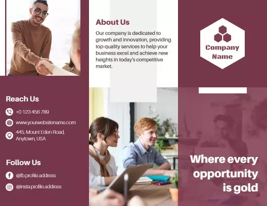 Minimalist Design Company Profile and Services Brochure Template