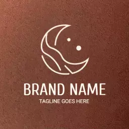 Minimalist Design Featuring Moon and Celestial Elements Logo Template