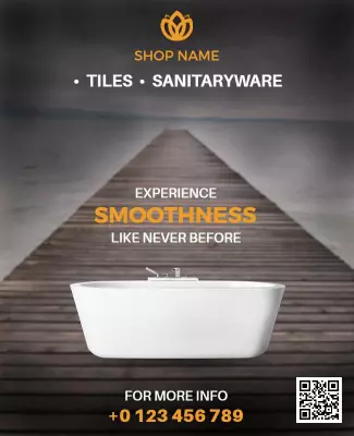 Minimalist Elegant Bathroom Sanitaryware Display Poster Template