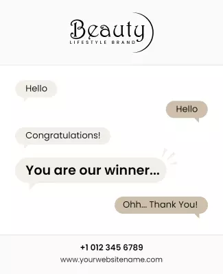 Minimalist Elegant Beauty Contest Congratulations Poster Template