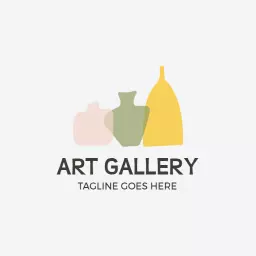 Minimalist Elegant Vases Showcasing Modern Art Gallery Logo Template