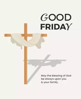 Minimalist Faith-Inspired Good Friday Cross Poster Template
