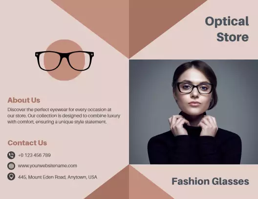 Minimalist Fashion Eyewear Optical Store Brochure Template