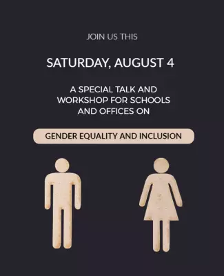 Minimalist Gender Equality and Inclusion Workshop Poster Template