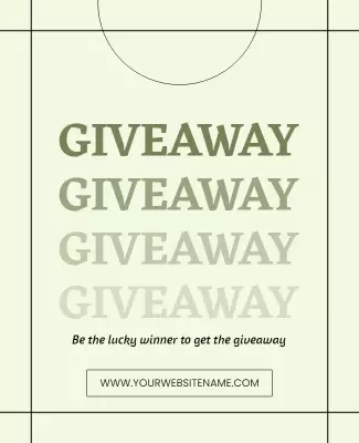 Minimalist Green Giveaway Announcement Poster Template