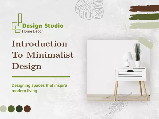Minimalist Green Home Decor Design Presentation Template