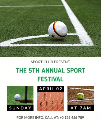 Minimalist Green Sports Festival with Soccer Elements Poster Template