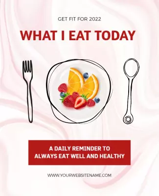 Minimalist Healthy Eating Reminder Daily Meal Planner Poster Template