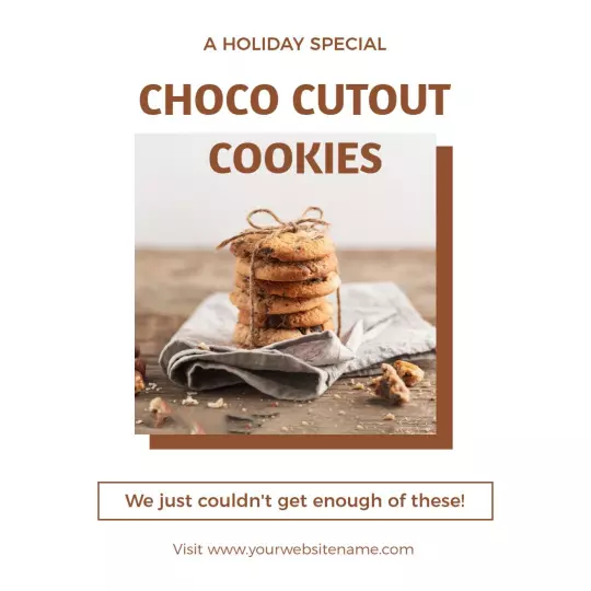 Minimalist Holiday Special Choco Cutout Cookies Ad Template