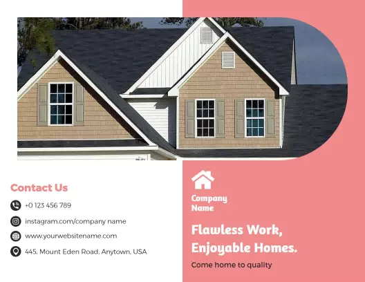 Minimalist Home Construction and Quality Services Brochure Template