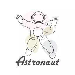Minimalist Line Art of an Astronaut in Space Logo Template